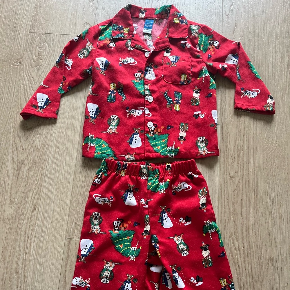 Old Navy Festive Red Kids Pajamas